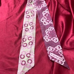 COACH Signature Silk Skinny Scarf Twilly